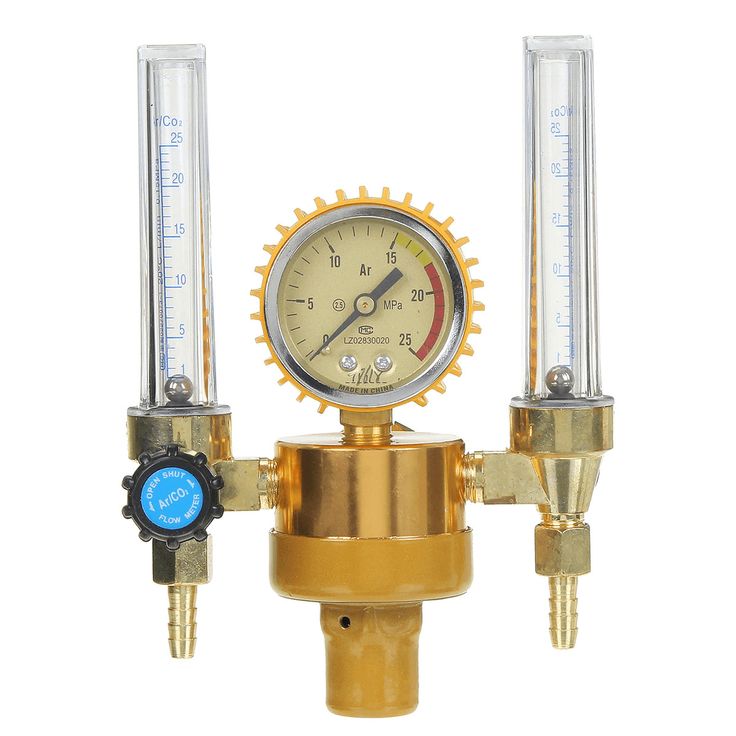 Argon Pressure Reducing Regulator Pressure Gauge 2 Tube Mig Tig Flow Meter Control Valve.jpg